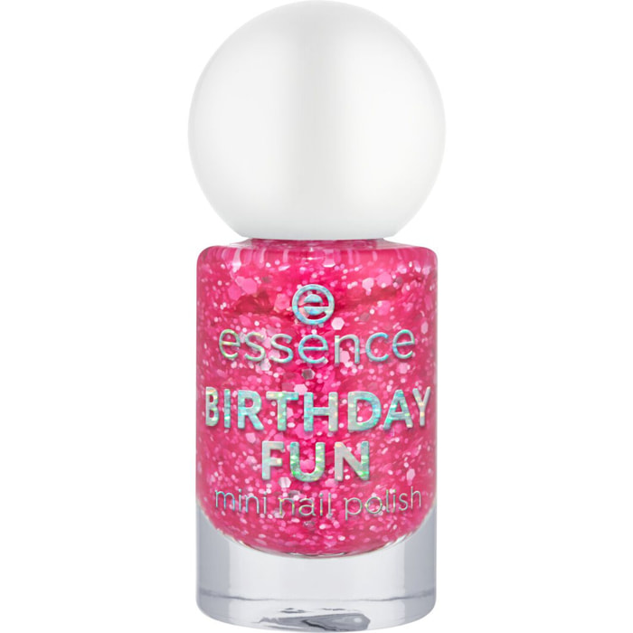 Birthday Fun - Mini Vernis à ongles aux tons rosés. Effet pailleté subtil.