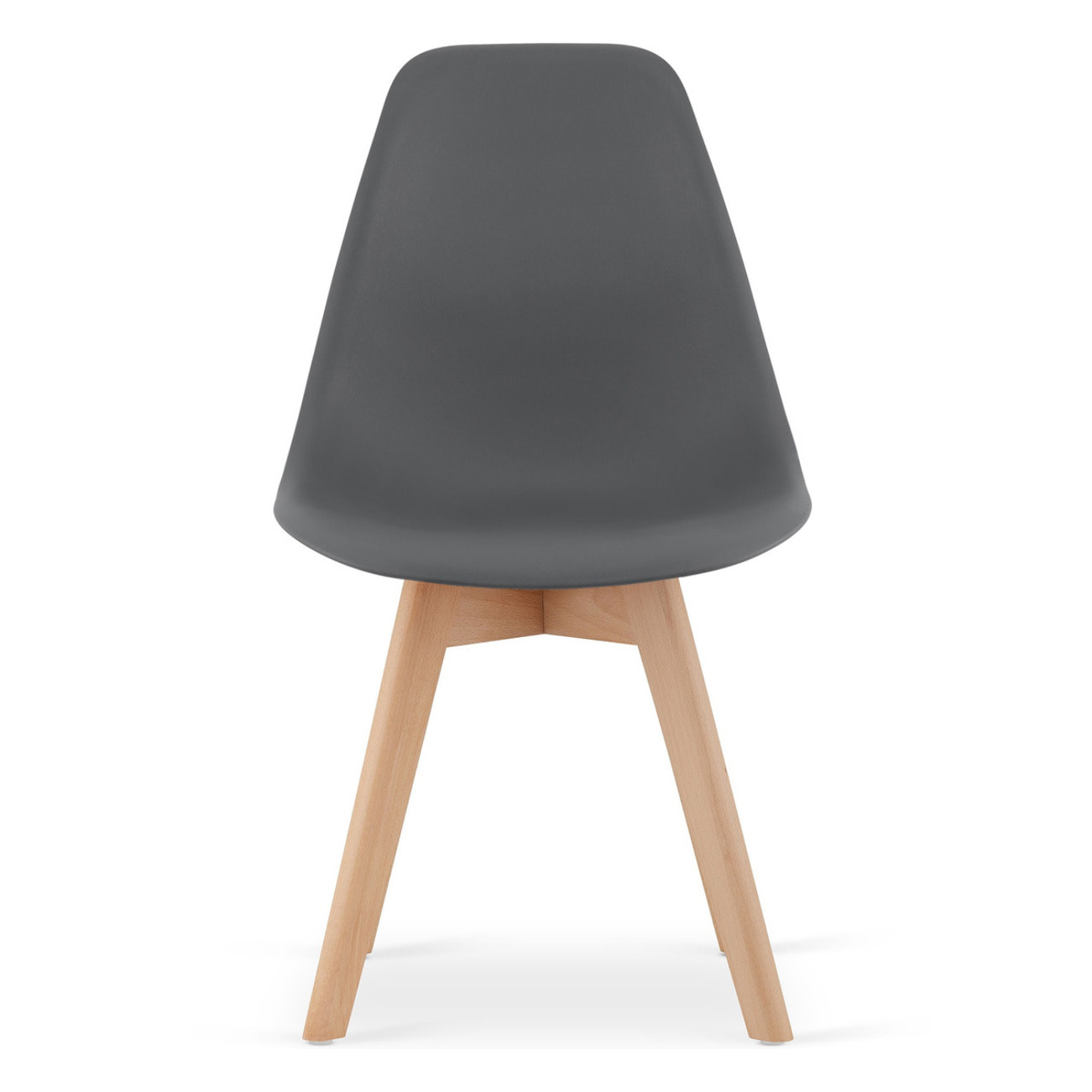 Set di 2 sedie Kito grigio scuro con gambe in faggio