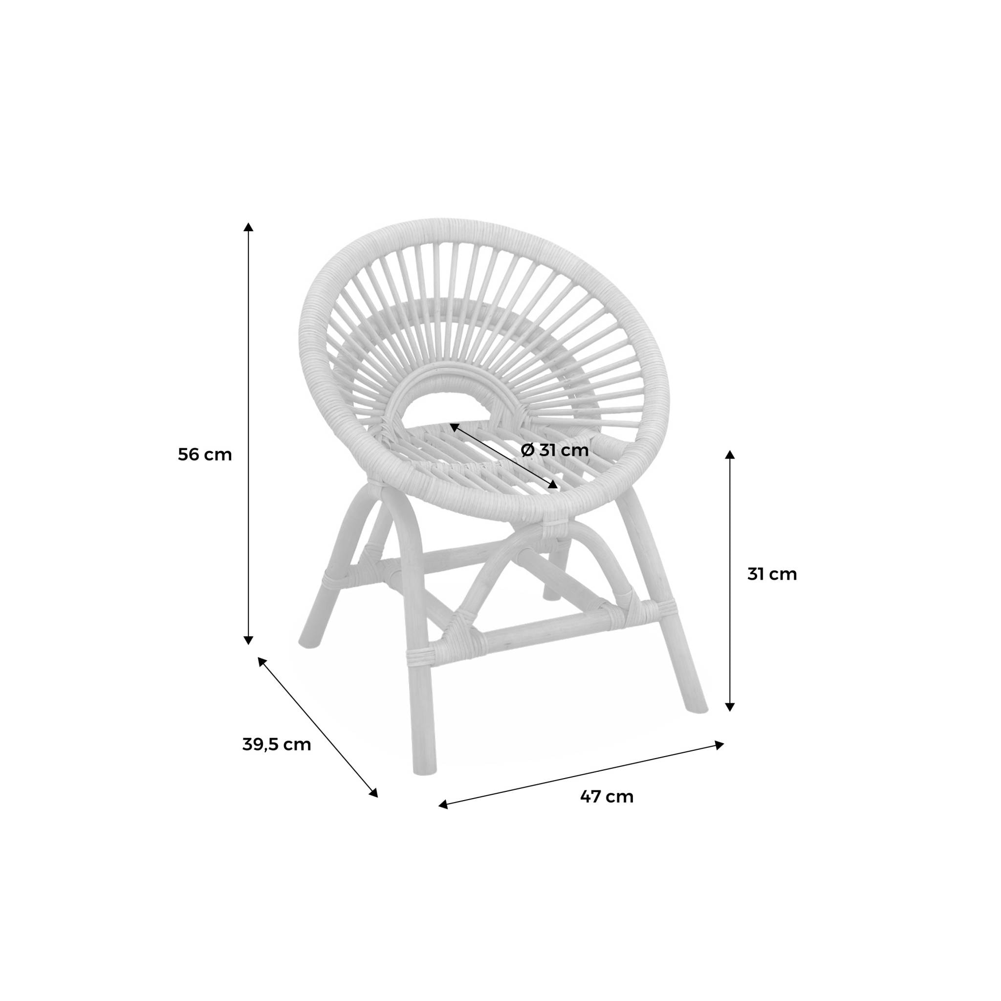 Chaise enfant en rotin Maeva