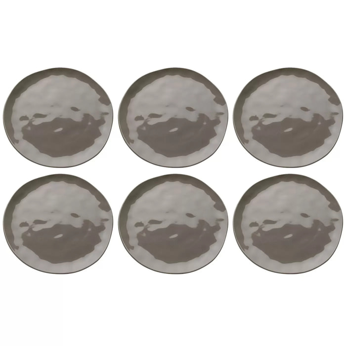 Assiettes Organic 20cm taupe set de 6 Kare Design