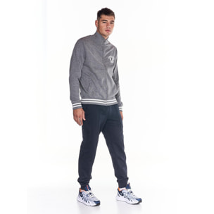 Chándal universitario con cremallera completa y cuello alto para hombre