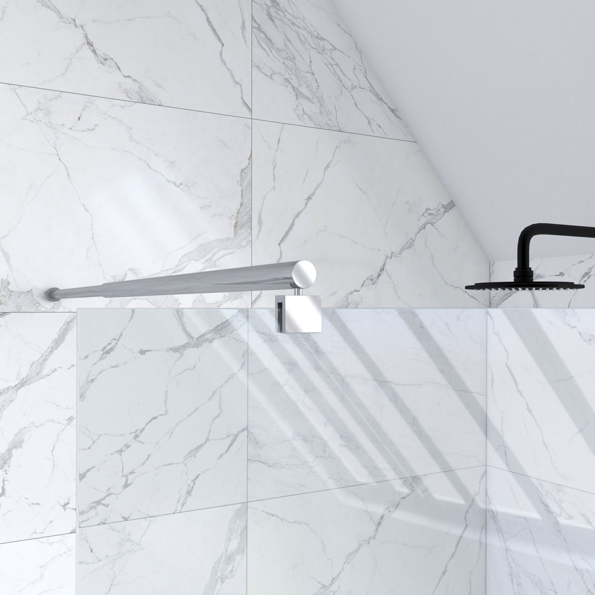Paroi de Douche 80x200cm Verre Transparent - Barre de Fixation Extensible et Profil Chrome