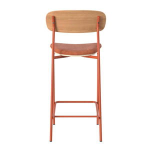 Lot de 2 chaises pour îlot central en tissu terracotta 65 cm - Alba