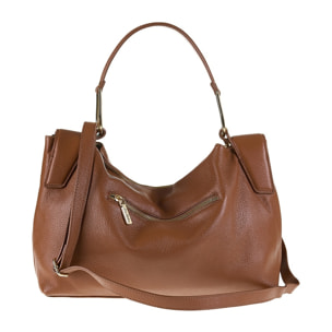 Borsa a spalla da donna Made in Italy - Modello Erisma Lux - 100% pelle - 39.0 x 23.0 x 12.0 cm