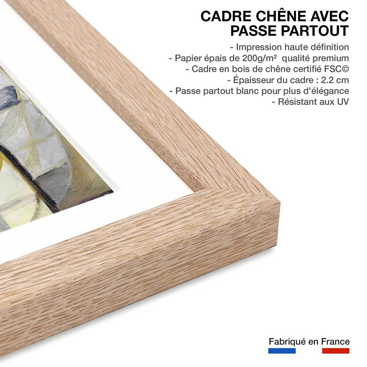 Poster La boutique de mode par August Macke Affiche + cadre en bois - Chêne