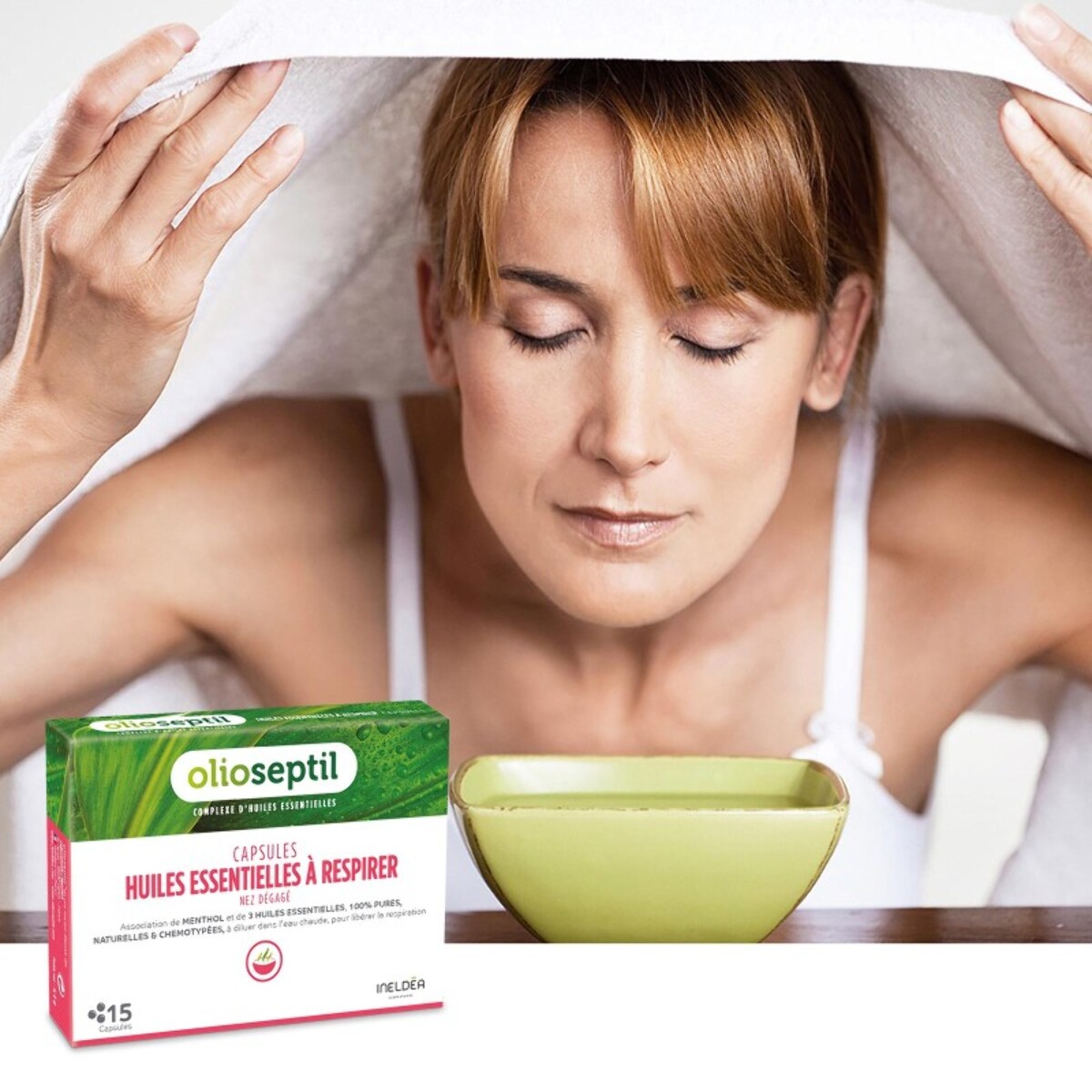 OLIOSEPTIL - Capsules Huiles Essentielles à Respirer - Association de menthol et d'huiles essentielles - Aide à Dégager le Nez & le Sinus - Assainit le Système Respiratoire - 15 capsules