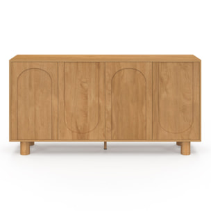 Buffet Arlo 4 portes effet chêne 160cm