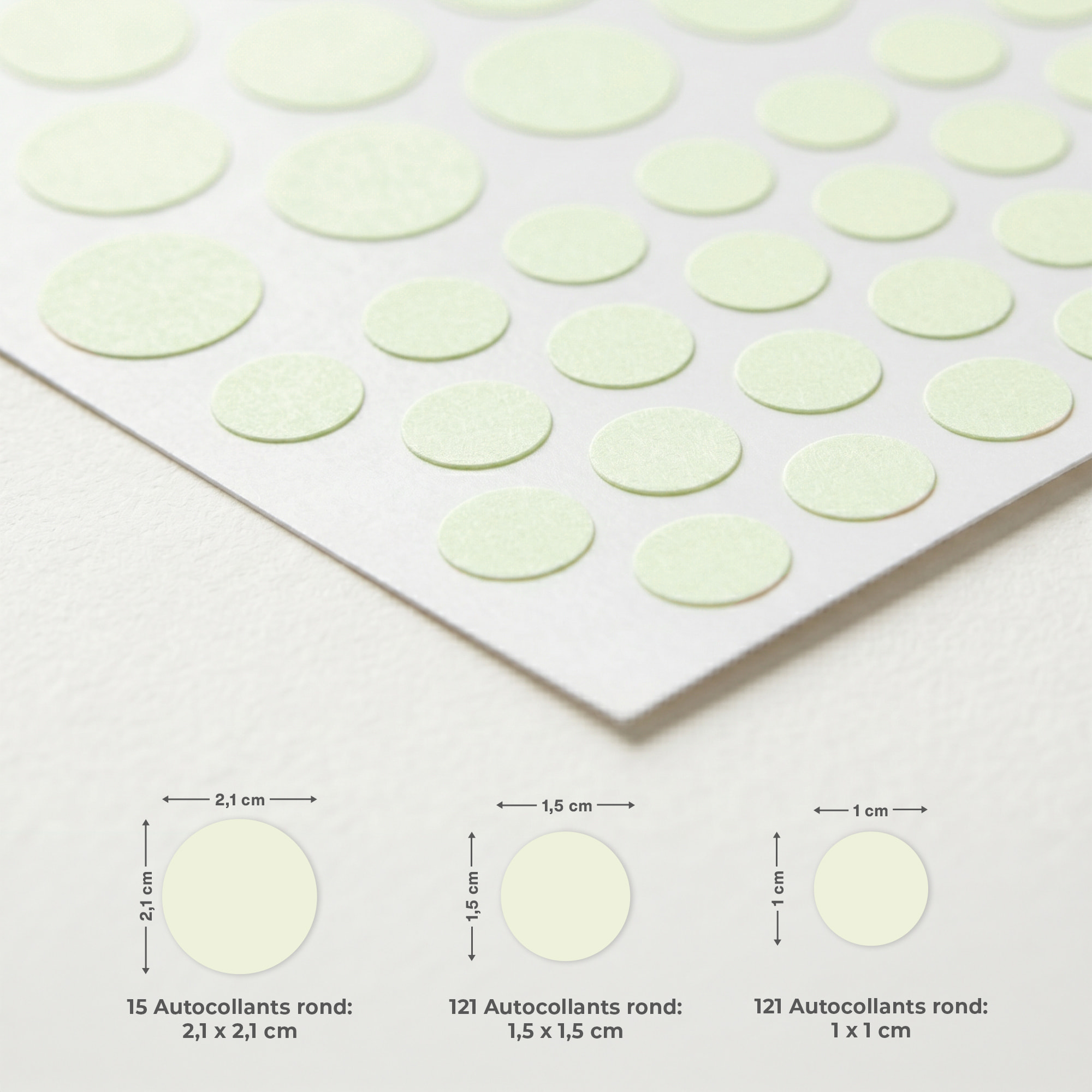 Stickers Muraux décoration adhésifs250 ronds phosphorescent