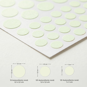 Stickers Muraux décoration adhésifs250 ronds phosphorescent