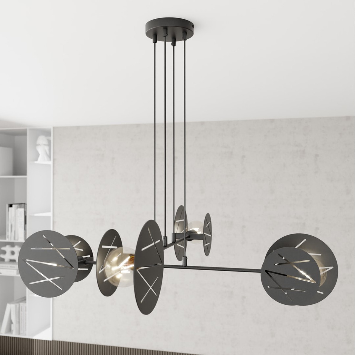 Lampada a sospensione Xotic in acciaio nero opaco