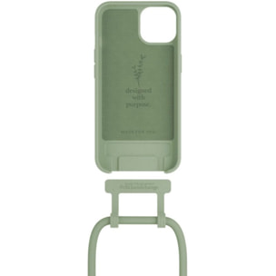 Coque avec cordon WOODCESSORIES iPhone 14 Plus Tour de cou vert