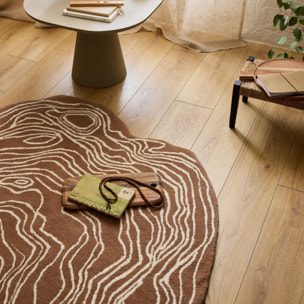 PANTONE - Tapis en laine fait main CEDRE BLANC à motif marron