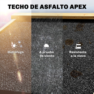 Caseta de Jardín de Madera 93x53x168 cm, Cobertizo Jardín Exterior, Armario Exterior para Herramientas con Puertas Bloqueables, 4 Estantes, Techo Asfáltico Inclinado y Ganchos, Madera Natural