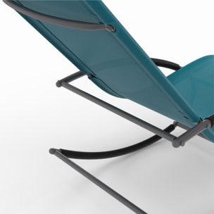 Transats à bascule Malawi bleu canard - lot de 2