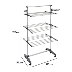 Étendoir à linge 4 roues 24m Nubie plus