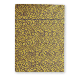 Drap plat percale de coton imprimé bleu jaune Manhattan gold blue