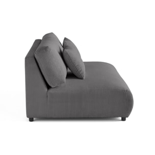 Garance - module d'assise 3 places - en velours côtelé - Gris foncé