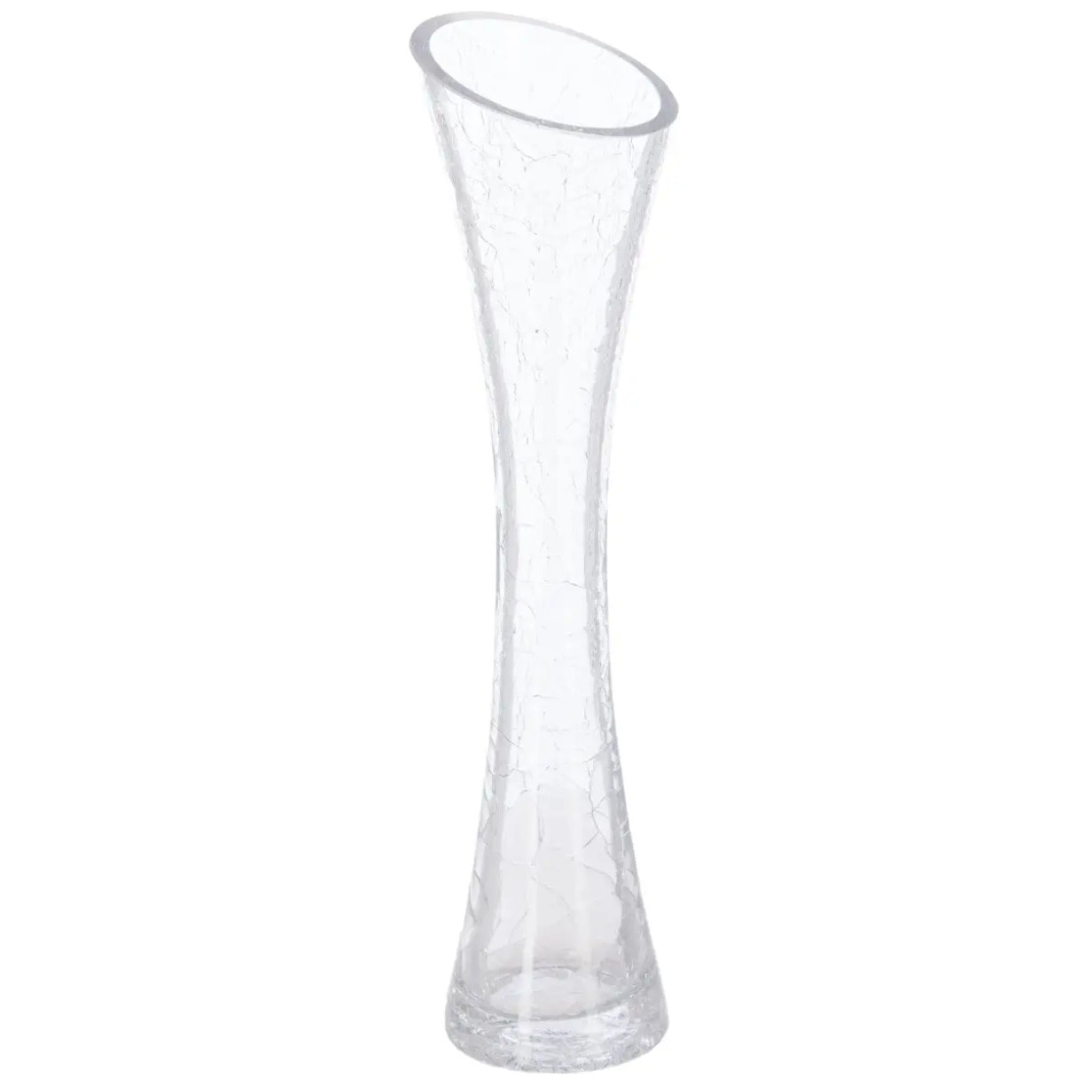 Soliflore - verre craquelé - H30 cm