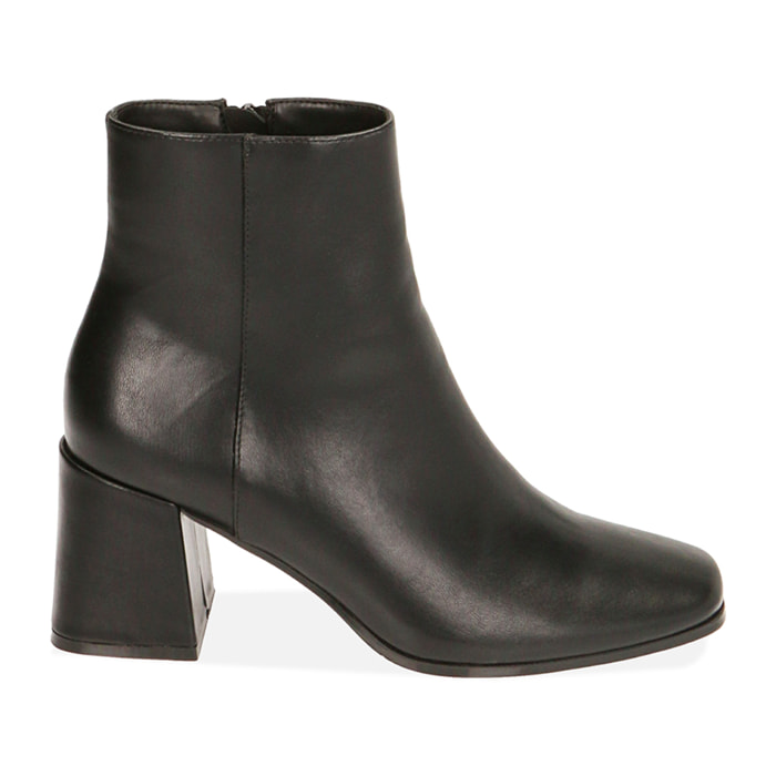 Ankle boots neri, tacco 7 cm