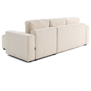 Livy - canapé d'angle réversible 4 places convertible avec coffre en fausse fourrure - Beige