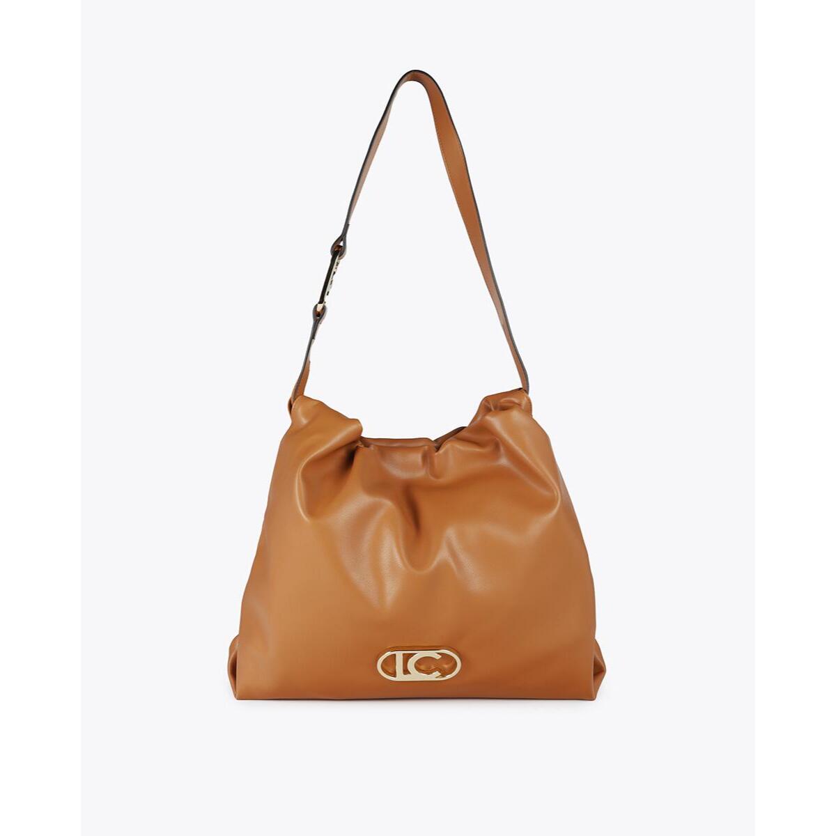 Borsa shopper effetto pelle con logo
