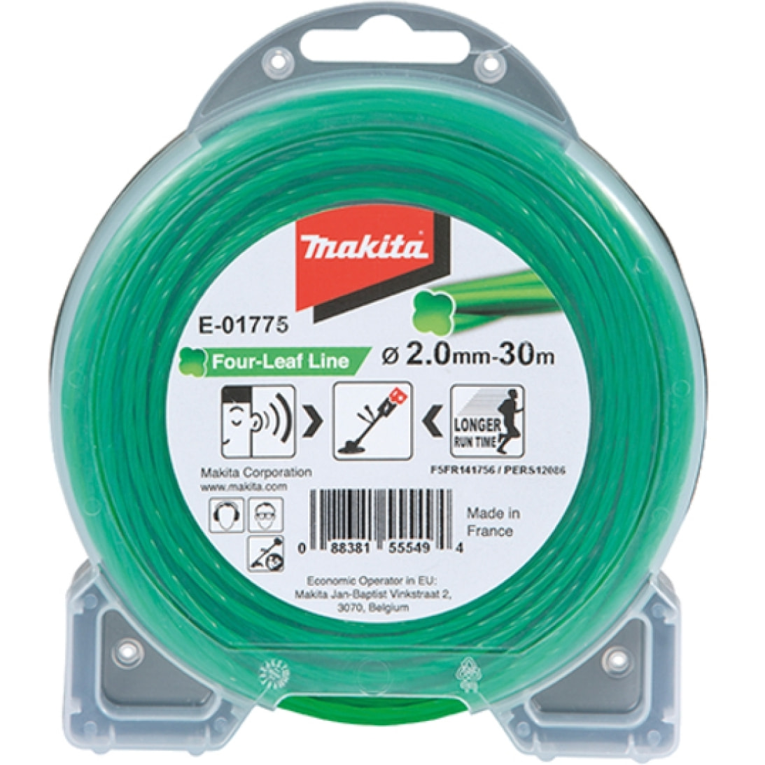 Fil nylon Trèfle torsadé MAKITA 2 mm x 30 m - E-01775