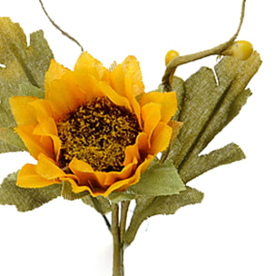 Pick Mini Girasole. Altezza 12 Cm - Pezzi 48 - 5X12X3cm - Colore: Giallo - Bianchi Dino - Fiori Artificiali