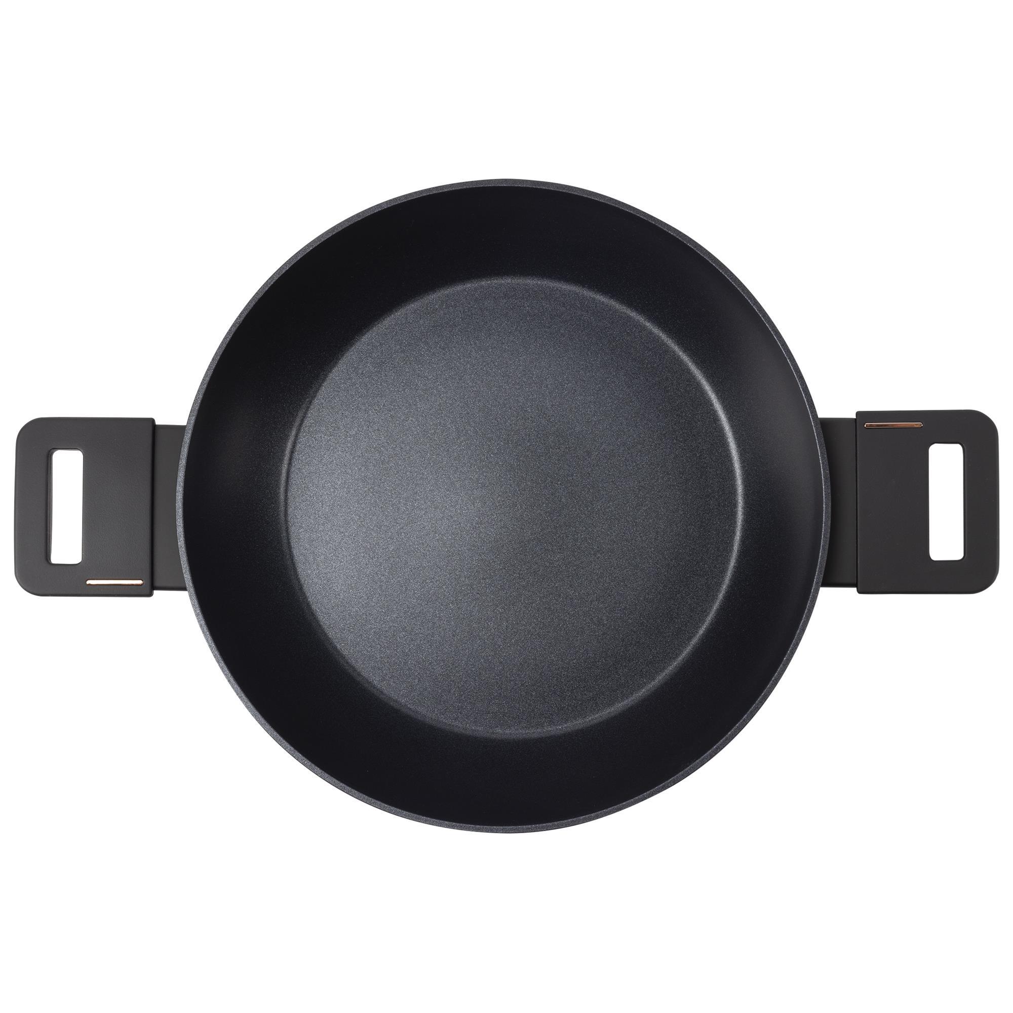 cacerola baja ø28cm 4,2l con tapa en aluminio forjado color negro