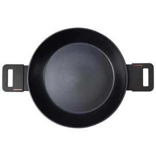 cacerola baja ø28cm 4,2l con tapa en aluminio forjado color negro