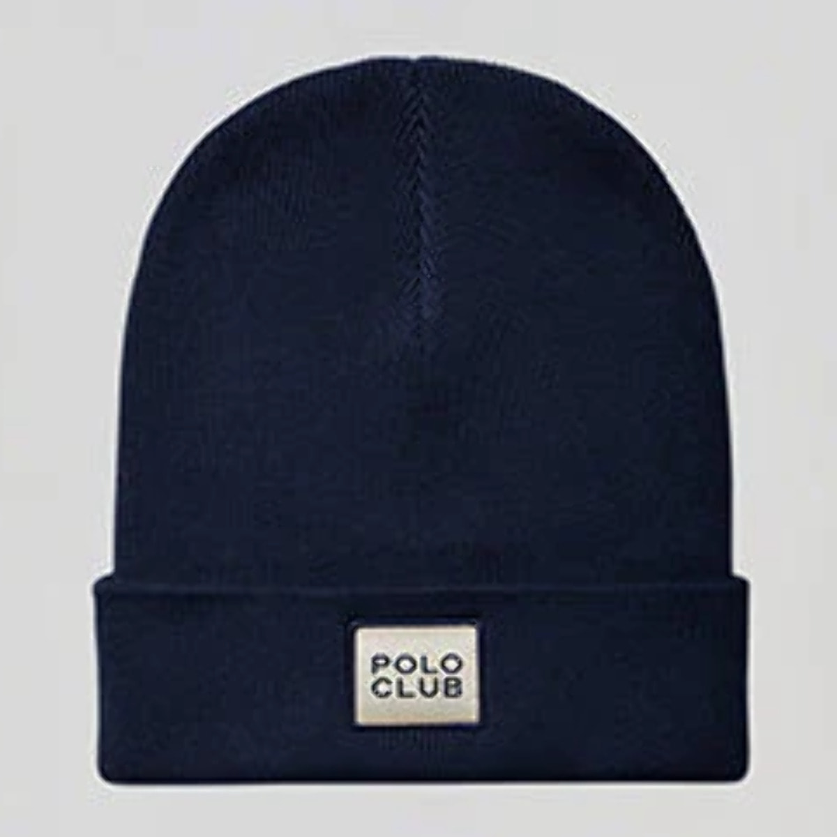 Gorro azul marino de lana unisex con detalle Polo Club