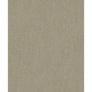 Papier peint uni effet toile jute kaki bronze