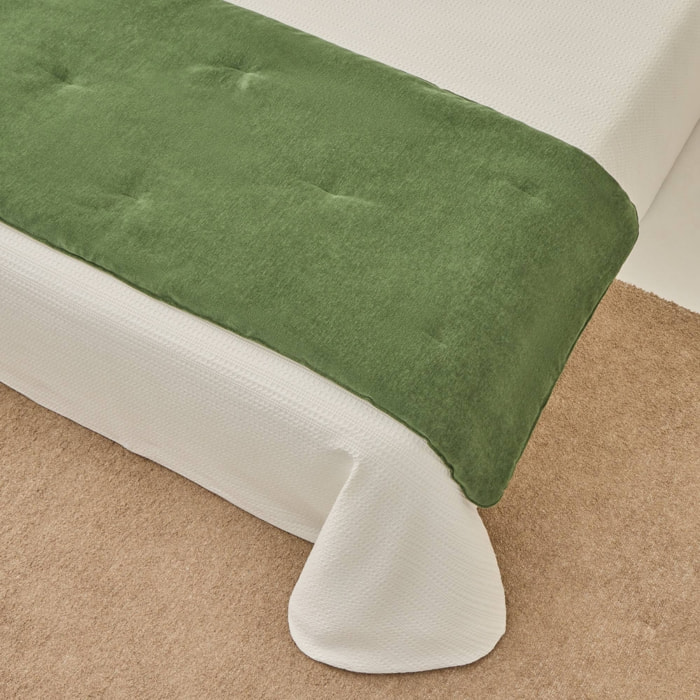 Topper acolchado de chenilla Cleancol color verde botella Algodón