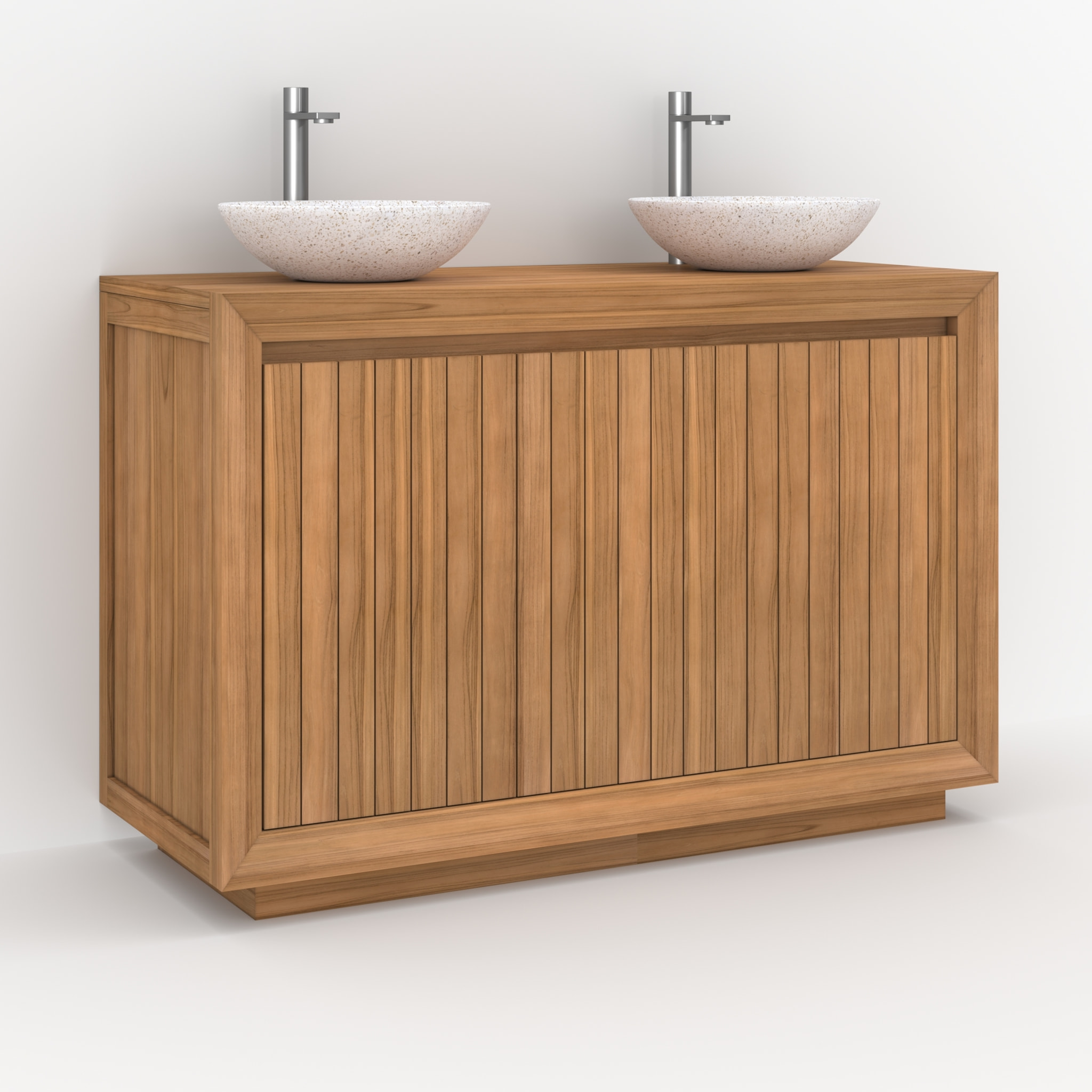 Meuble de salle de bain en bois de teck 120 cm - Pernelle