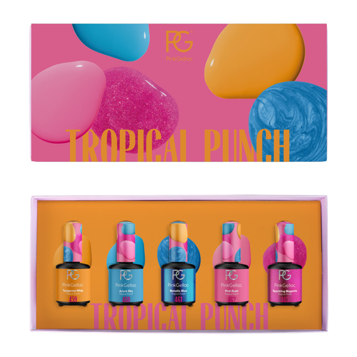 Set vernis semi-permanent - Tropical Punch - 5x 15 ml