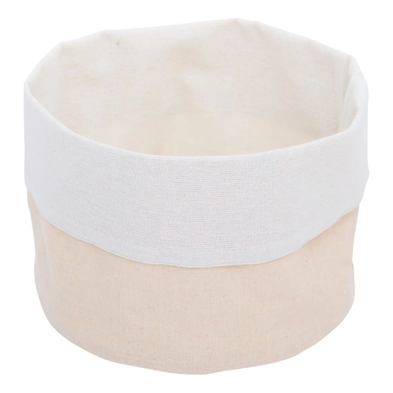 Corbeille à pain ronde en tissu Essentiels D.20cm beige