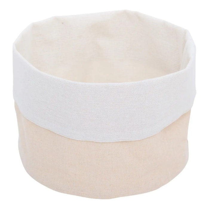 Corbeille à pain ronde en tissu Essentiels D.20cm beige
