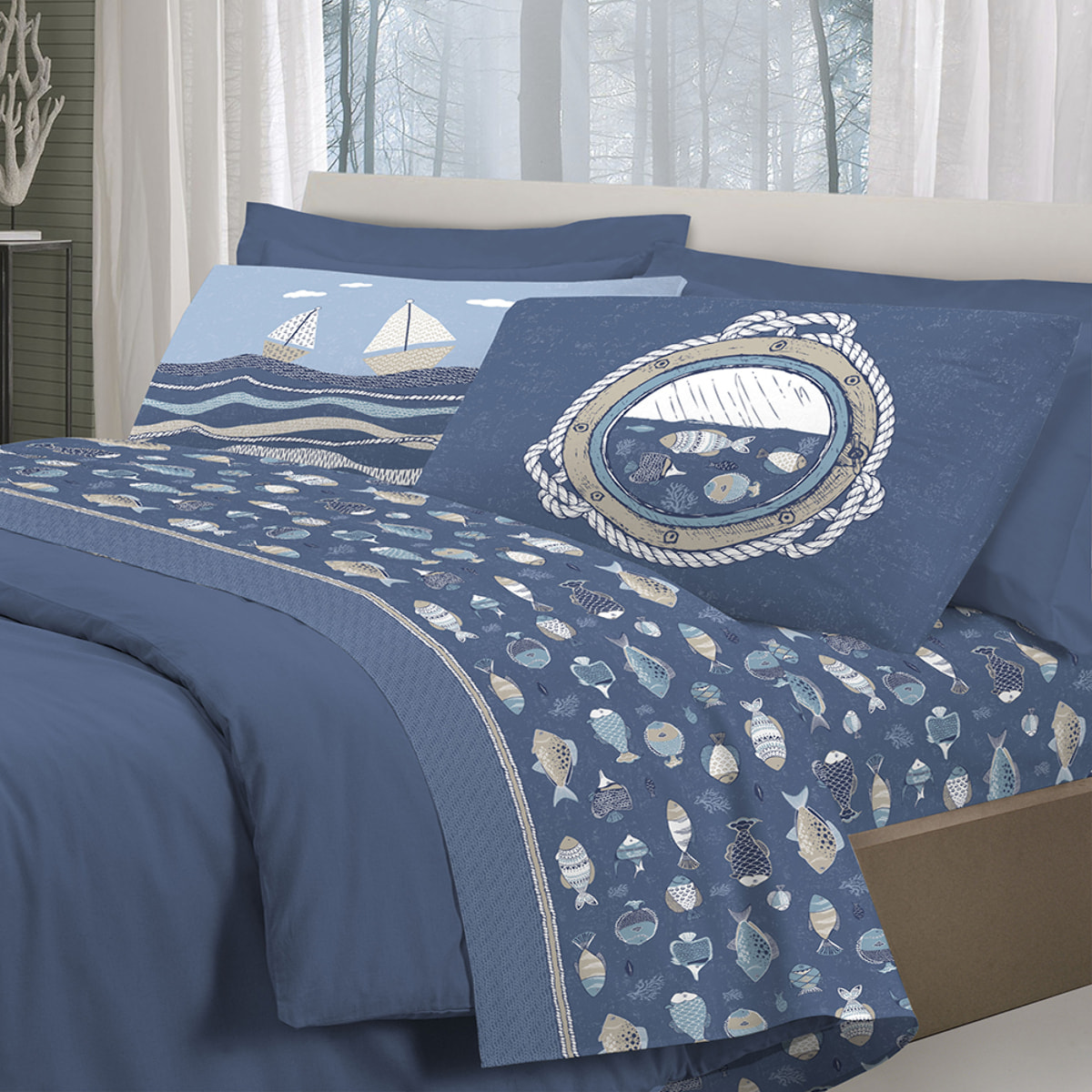 Completo letto oceano blu