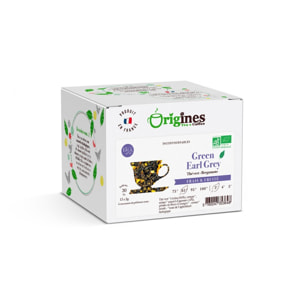 Green Earl Grey - Thé vert Bio bergamote - Infusettes 15x2g