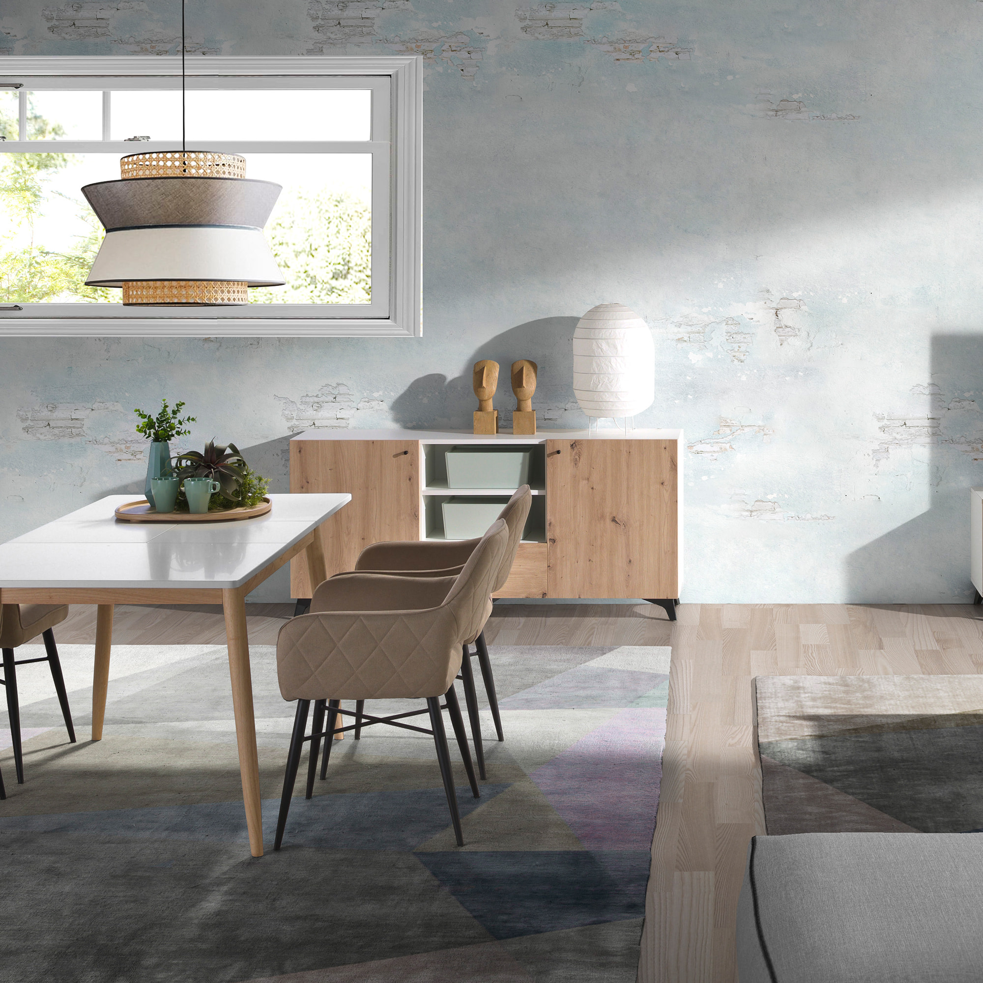 Aparador – Blanco polar y roble