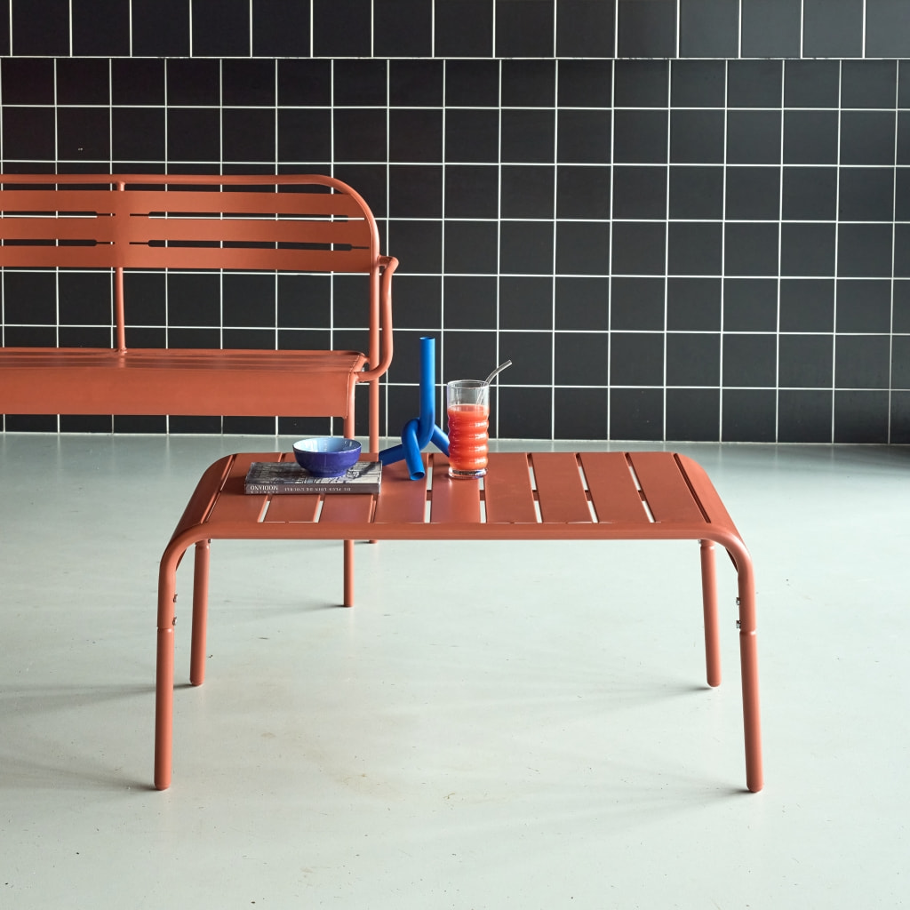 Table basse de jardin rectangulaire acier  AMÉLIA