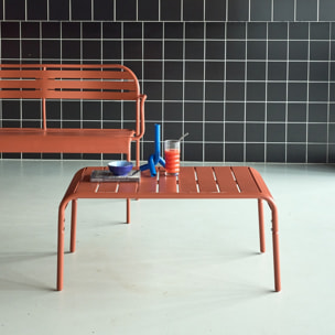 Table basse de jardin rectangulaire acier  AMÉLIA