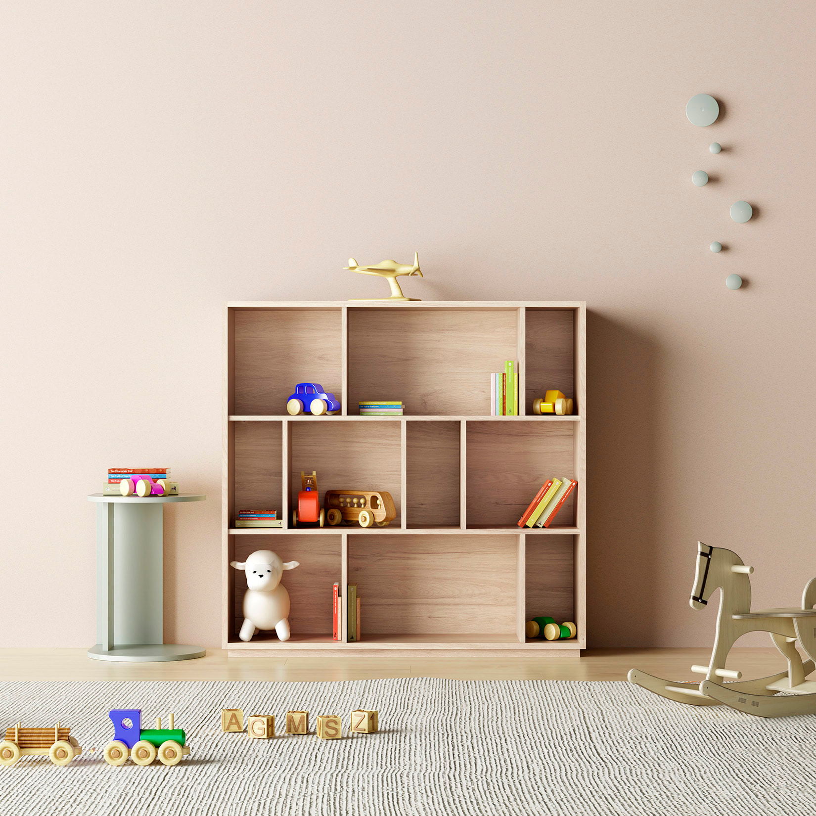 Estantería librería Nack melamina roble 117x119x32 cm