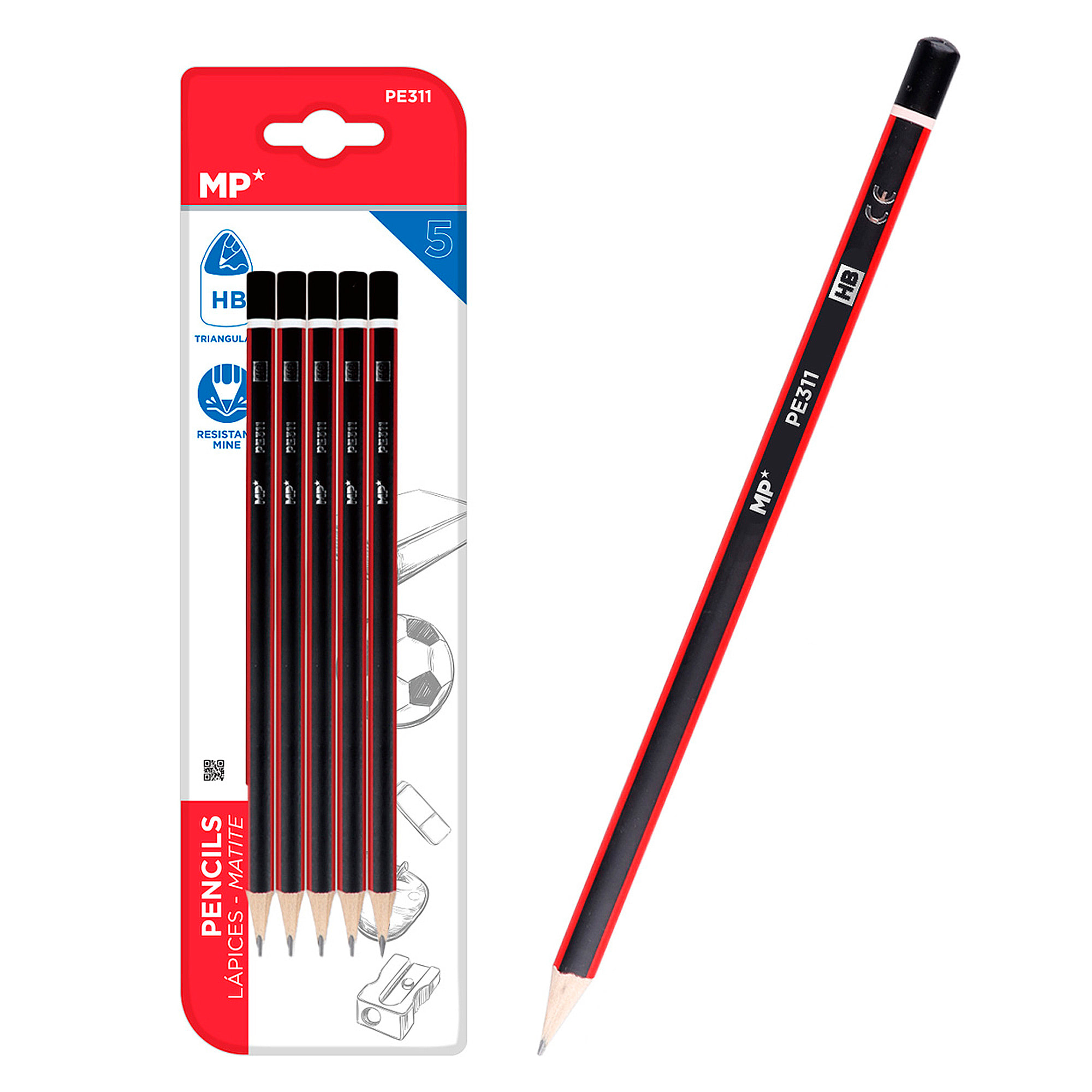 SET 5 PEZZI PENCIL HB