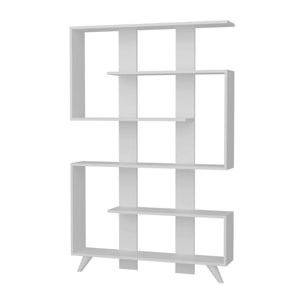 Libreria Dmandell, Scaffale da ufficio, Mobile portalibri, Biblioteca, 120x20h162 cm, Bianco