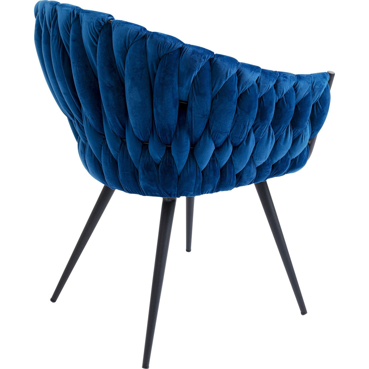 Chaise avec accoudoirs Knot velours bleu Kare Design