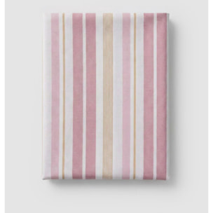 Juego de sábanas algodón percal raya calendula marsala