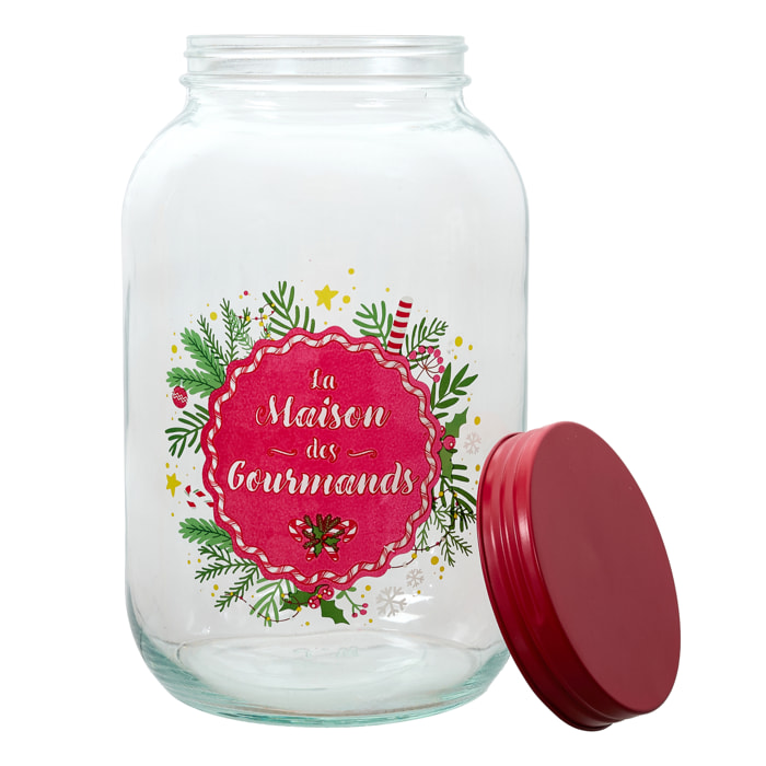 Bocal En Verre Noel Tradi 3l