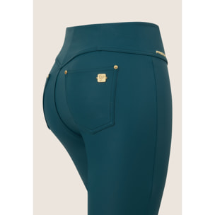 Pantaloni in Similpelle Laminata con Vita Alta superskinny