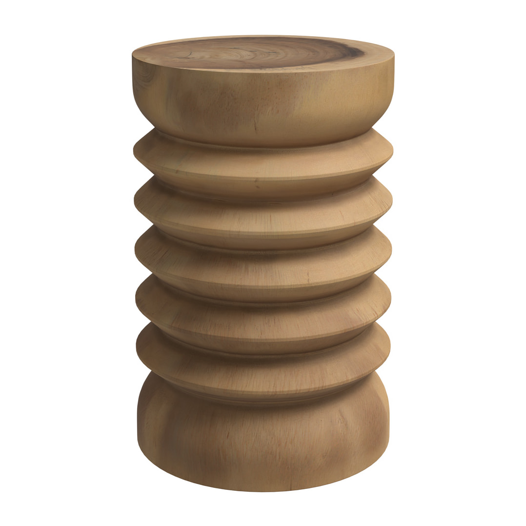 Tabouret rond en bois de suar D30 cm - Lewa