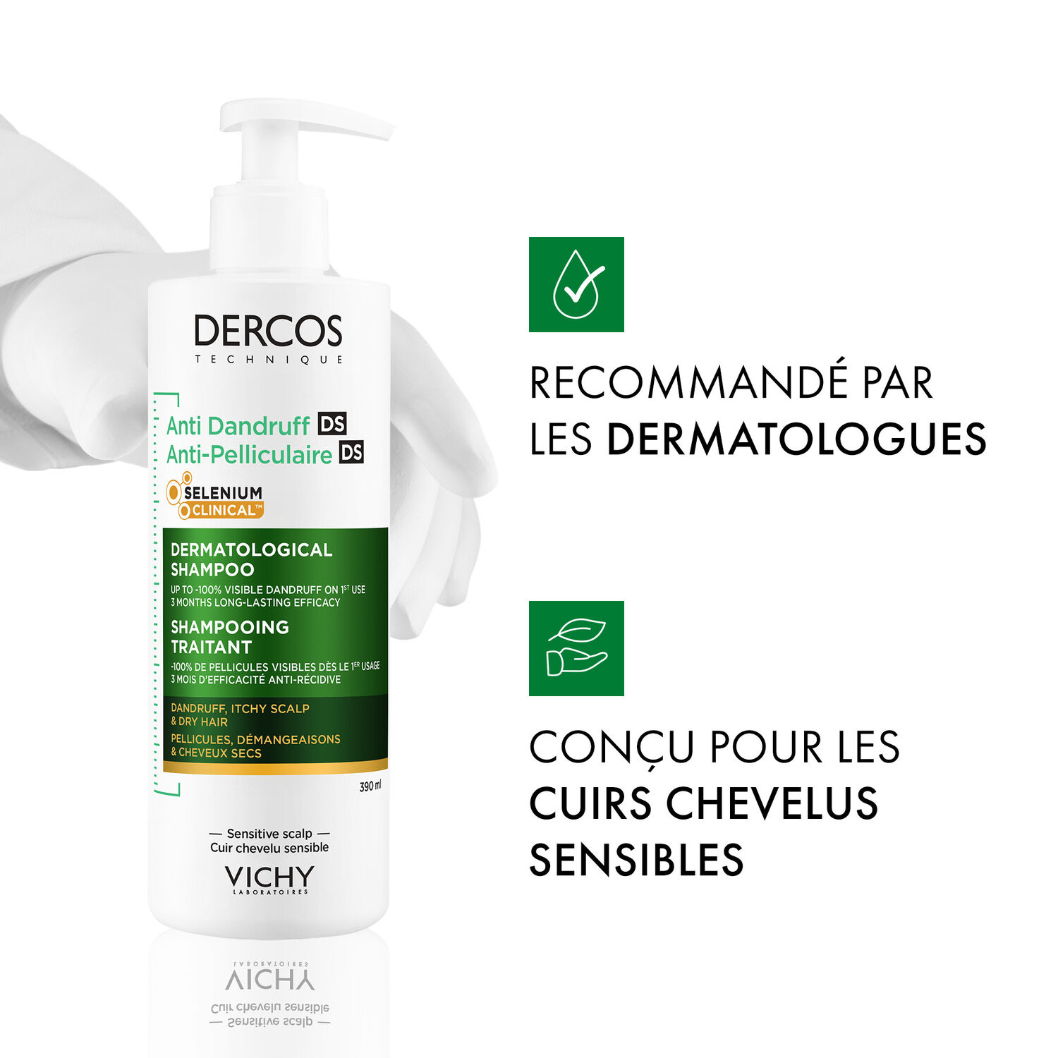 Dercos - Shampooing Traitant Pellicules & Démangeaisons Cheveux Secs